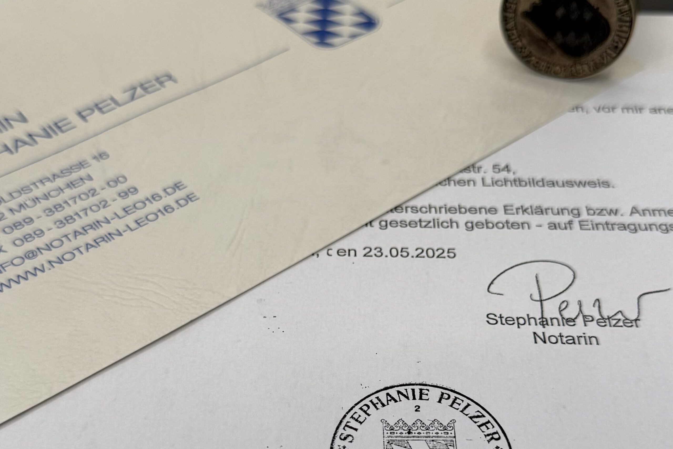 notarinpelzer Beglaubigung Foto Stempel und Siegel